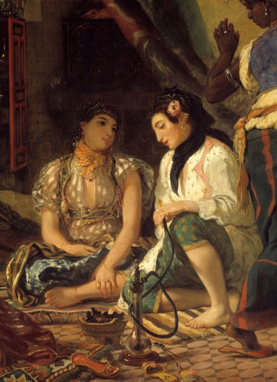 Ženy z Alžíru v jejich bytě Detail. Obraz Eugene Delacroix od Ferdinand Victor Eugene Delacroix