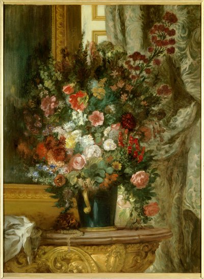 Váza s květinami na konzole Malba Eugena Delacroixe (1798-1863) 1850 Rozm.1,35 x 1,02 m Montauban, Musee Ingres od Ferdinand Victor Eugene Delacroix