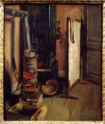 Dílenský kout, malířská kamna od Eugena Delacroixe (1798-1863). Slunce 19. století. 0,51 x 0,44 m. Paříž. muzeum Louvre od Ferdinand Victor Eugene Delacroix