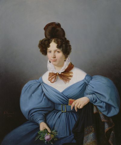 Portrét dámy, kolem roku 1830 od Ferdinand Wachsmuth
