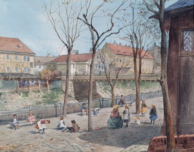 Řetězový most přes řeku Vídeň od Ferdinand Weckbrodt