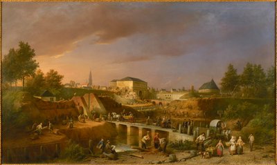 Demolice Sint-Jorispoort The Gate of Saint George v roce 1866, 1869. od Ferdinand de Braekeleer the Elder