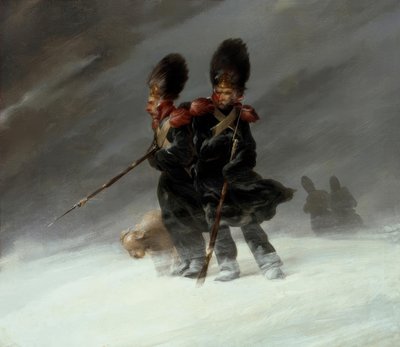 Granátníci ve sněhu od Louis Ferdinand von Rayski