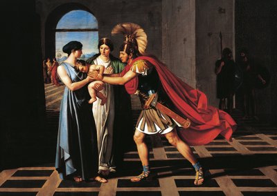 Andromache zachycující Hectora u Scaean Gate od Ferdinando Castelli
