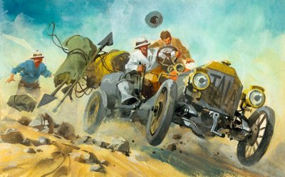 Motorový závod na deset tisíc mil (kvaš na papíře) od Ferdinando Tacconi