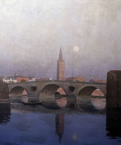 Le Pont Neuf v Toulouse, počátek 20. století (malba) od Fernand Antonin Mercié