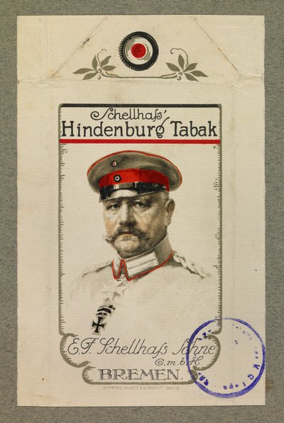Portrét Hindenbourga na krabičce tabáku od Fernand Barbier