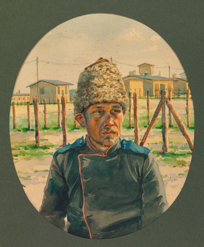 Portrét ruského dělostřelce při odchodu z nemocnice, Gustrow od Fernand Barbier