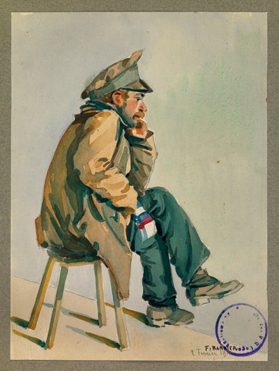 Ruský vězeň čekající na lékařské vyšetření, Gustrow od Fernand Barbier