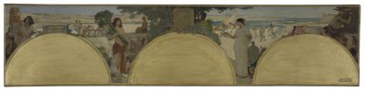 Skica k Hôtel de Ville de Paris: Dějiny písma - starověk, asi 1890 (olej na plátně) od Fernand Cormon