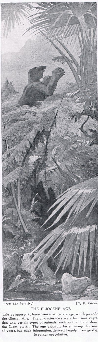 Věk pliocén, ilustrace z 