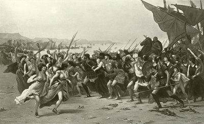 Vítězové Salamíny (hlubotisk) od Fernand Cormon
