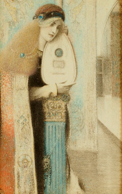 Hudebník, kolem roku 1899 od Fernand Khnopff