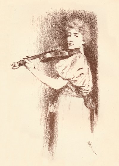 Houslista, c1898 od Fernand Khnopff