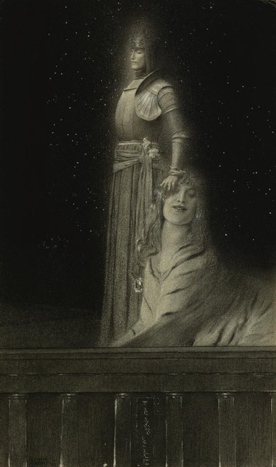 Avec Verhaeren: Un Ange With Verhaeren: An Angel, 1889. od Fernand Khnopff