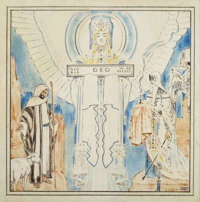 Vánoční anděl; Vánoční anděl, od Fernand Khnopff