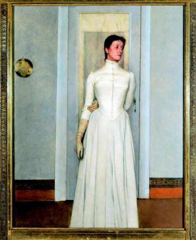 ""Portrét Marguerite Khnopff"" sestra umělce - Malba Fernanda Khnopffa (1858-1921) od Fernand Khnopff