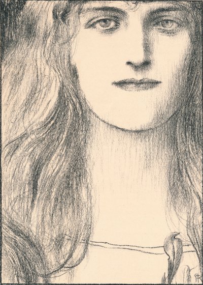Une tete de face, 1898 od Fernand Khnopff