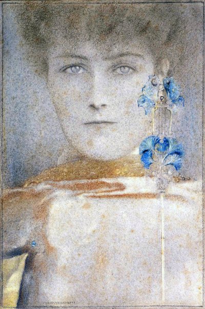 Bílá maska, Fernand Khnopff (1858-1921) od Fernand Khnopff