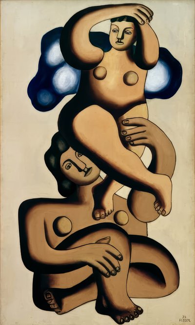 Kompos s 2 papoušky (studie) od Fernand Leger