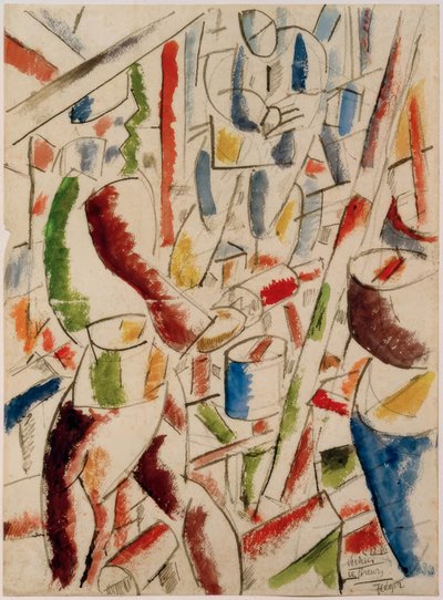 Vojáci, kteří kopou zákop od Fernand Leger