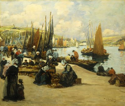 Na nábřeží, Audierne od Fernand Legout Gerard