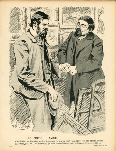 Máslový talíř, číslo 199, satirický v barvách od Fernand Louis Gottlob