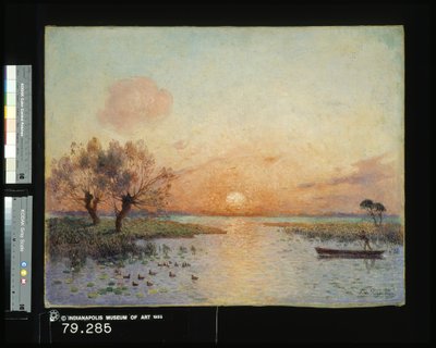 Rybník při západu slunce (La Mare Au Coucher Du Soleil) (olej na plátně) od Fernand Loyen du Puigaudeau