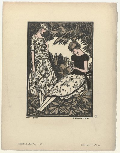 Gazette du Bon Ton, 1920 - č. 5, Pl. 34: Trochu moc od Fernand Siméon