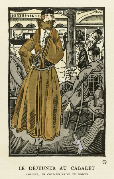 Oběd v Kabaretu, hospoda. 1921 (tisk šablony) od Fernand Siméon