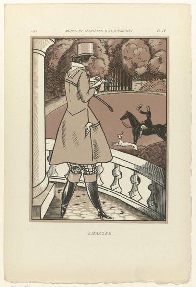 Móda a způsoby dneška, 1922, Pl. 4: Amazone od Fernand Siméon