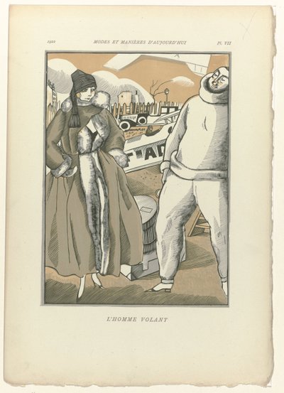 Móda a způsoby dneška, 1922, Pl. 7: Létající muž od Fernand Siméon