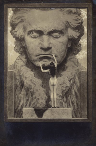 Ludwig van Beethoven , německý skladatel a pianista (1770-1827) (rytina) od Fidus