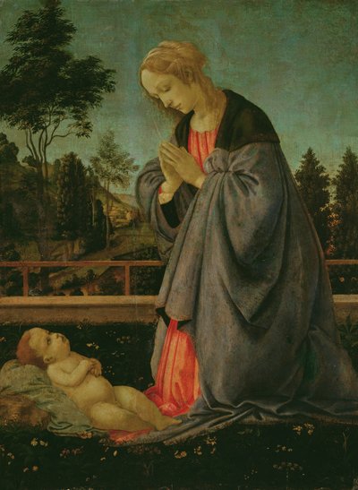 Adoration of the Child (tempera na panelu) od Filippino Lippi