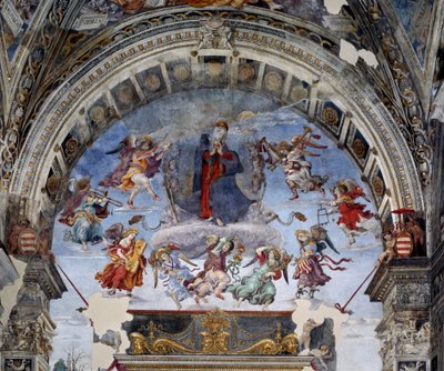 Detail Nanebevzetí Panny Marie. Freska od Filipínce Lippiho (1457-1504) 1488-1492 Řím, kostel Santa Maria sopra Minerva, kaple Carafa Itálie od Filippino Lippi