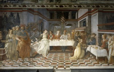 Herodeksen juhla, jaksot Pyhän Johannes Kastajan elämästä, n.1452-64 (fresko) od Filippino Lippi