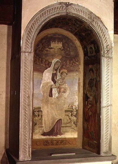 Madona a dítě se svatými, detail ze svatostánku Canto al Mercantale, 1498 od Filippino Lippi