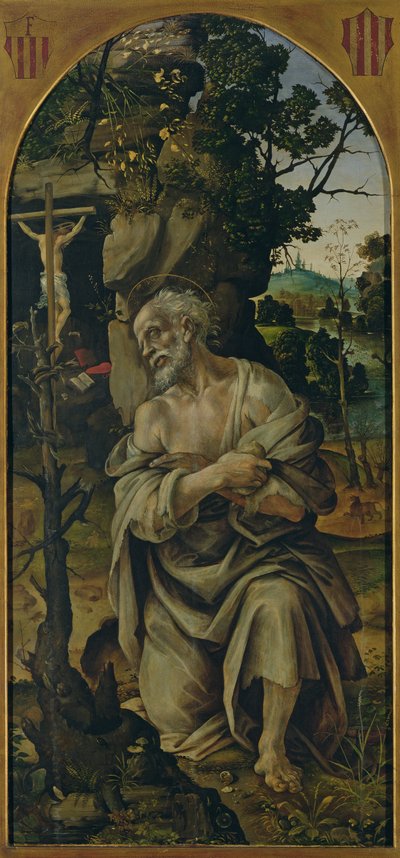 Sv. Jeroným v pokání, kolem roku 1480 od Filippino Lippi