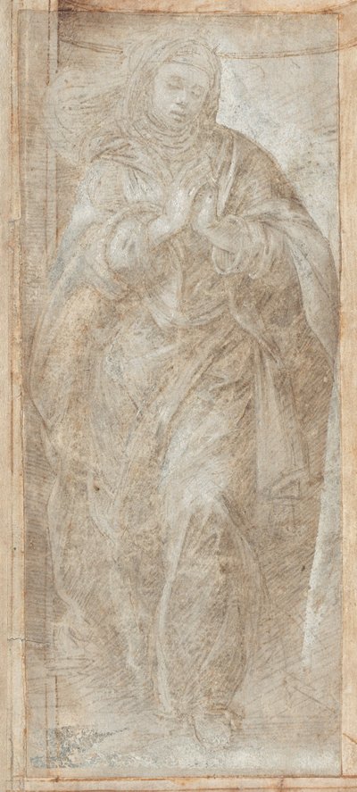 Stojící žena s rukama sepjatýma v modlitbě od Filippino Lippi
