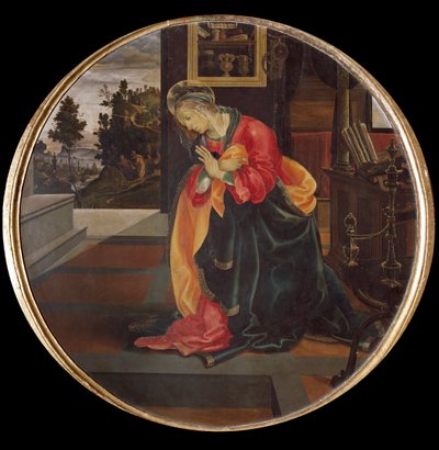 Zvěstování. Detail Panny Marie (olej na plátně od Filippino Lippi