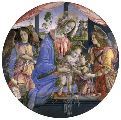 Madona s dítětem s nemluvnětem sv. Jana a dvěma anděly, polovina 80. let 14. století (tempera na panelu) od Filippino Lippi