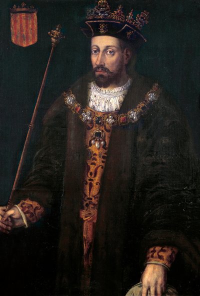 Portrét Alfonsa (Alfonse) III. Katalánského, IV. Aragonského, zvaného debonnaire (1299 - 1336), krále Aragonie a Sardinie (1327-1336) od Filippo Ariosto