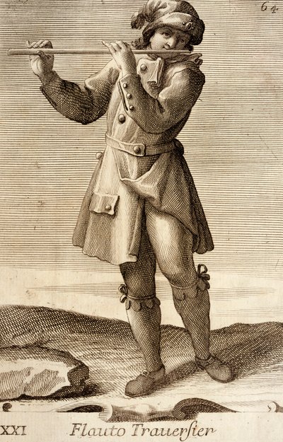 Muž hrající na flétnu od Filippo Bonanni