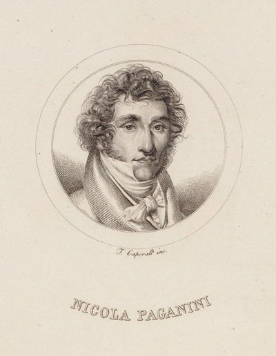 Portrét Niccola Paganiniho 1782-1840, 1840. od Filippo Caporali
