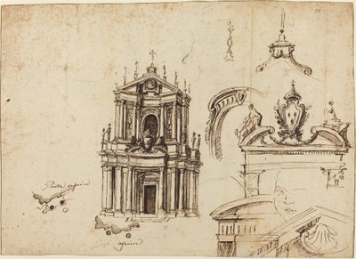 Studie pro fasádu Santa Cristina [recto] od Filippo Juvarra
