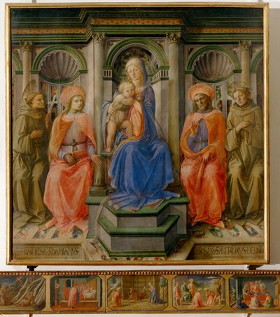 Madona s dítětem a čtyřmi světci (tempera na dřevě) od Filippo Lippi