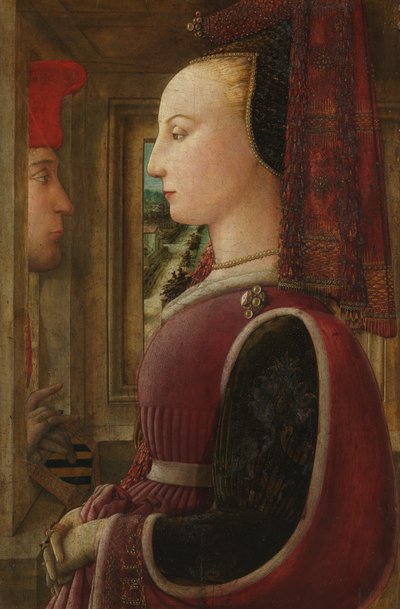 Portrét ženy s mužem v křídle, ca. 1440. od Fra Filippo Lippi
