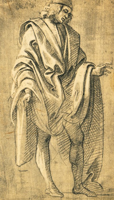 Studie lidské mužské postavy, kresba tužkou od Filippa Lippiho (asi 1457-1504) od Filippo Lippi