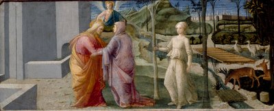 Setkání u Zlaté brány, c1440-1445 od Filippo Lippi