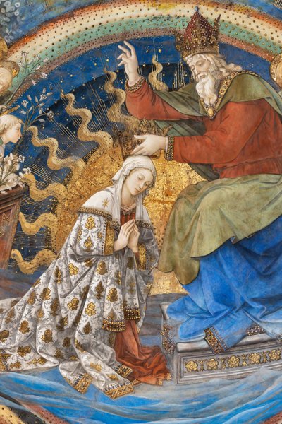 Panna Maria a Bůh, detail Korunování Marie od Filippo Lippi